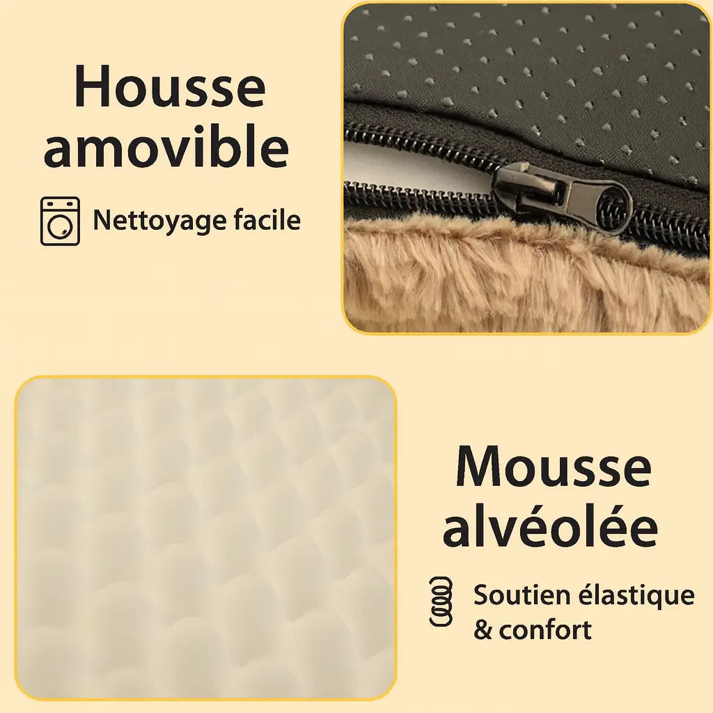 Lit orthopédique pour chien – mousse 3D, housse lavable, imperméable