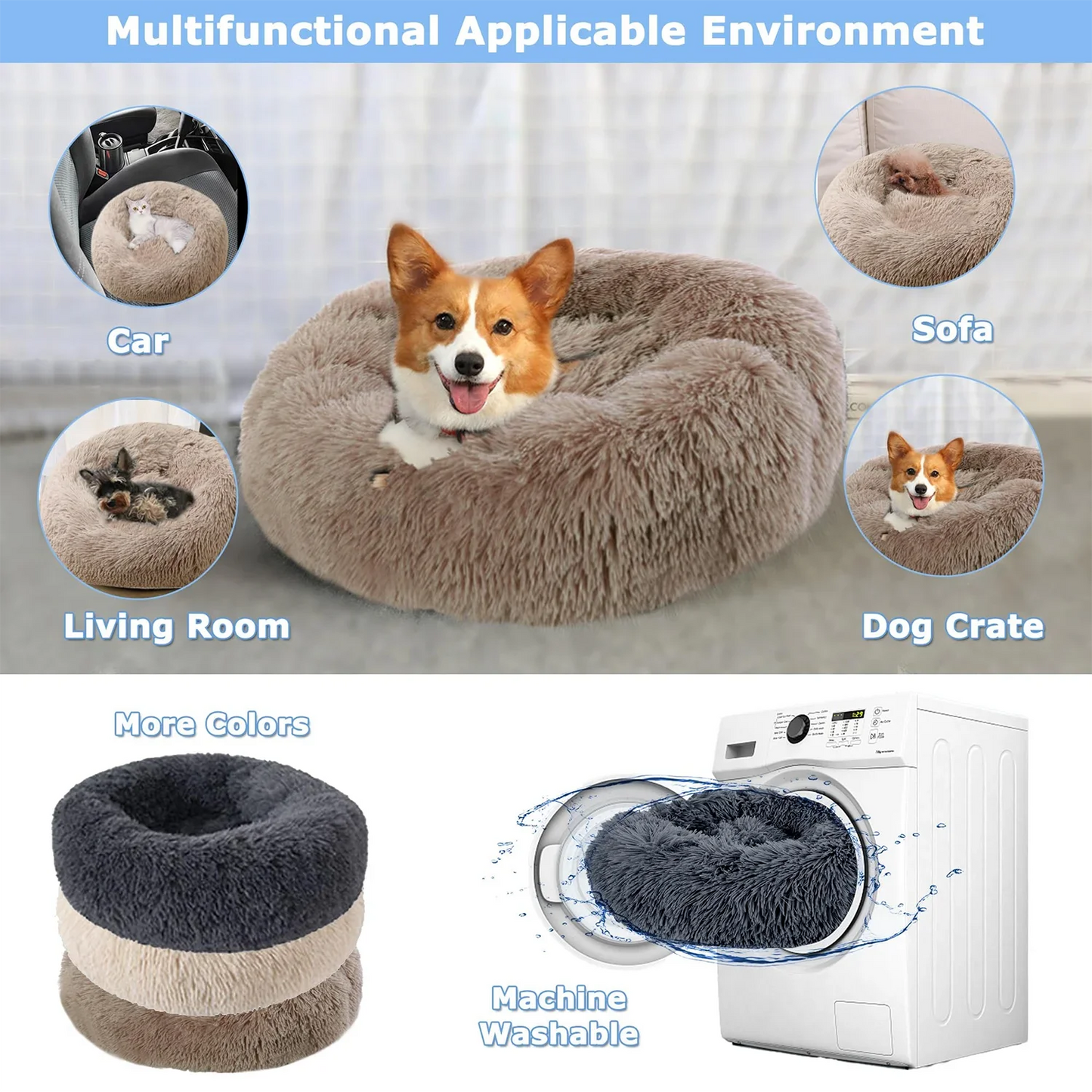 Donut Bed Ultra Doux â Lavable & Apaisant