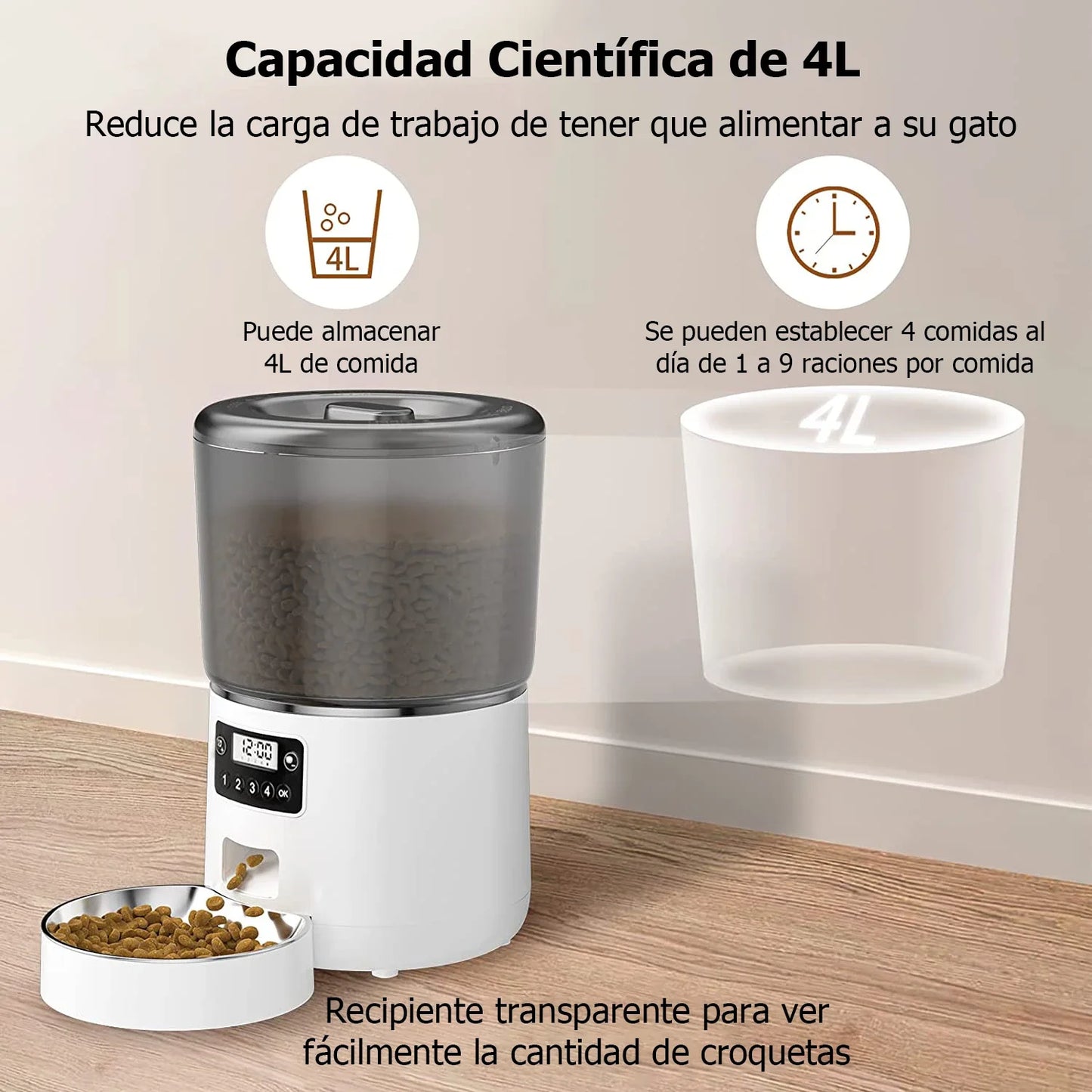 Distributeur automatique de croquettes 4L