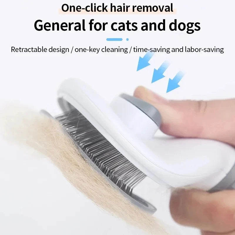 Brosse autonettoyante anti-poils pour chats & chiens