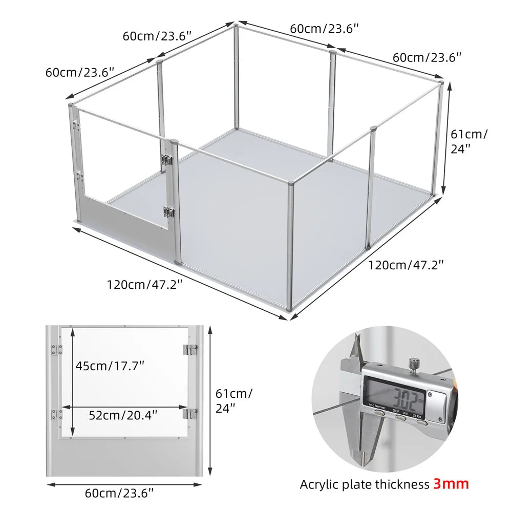 Enclos transparent XXL pour chiens & petits animaux