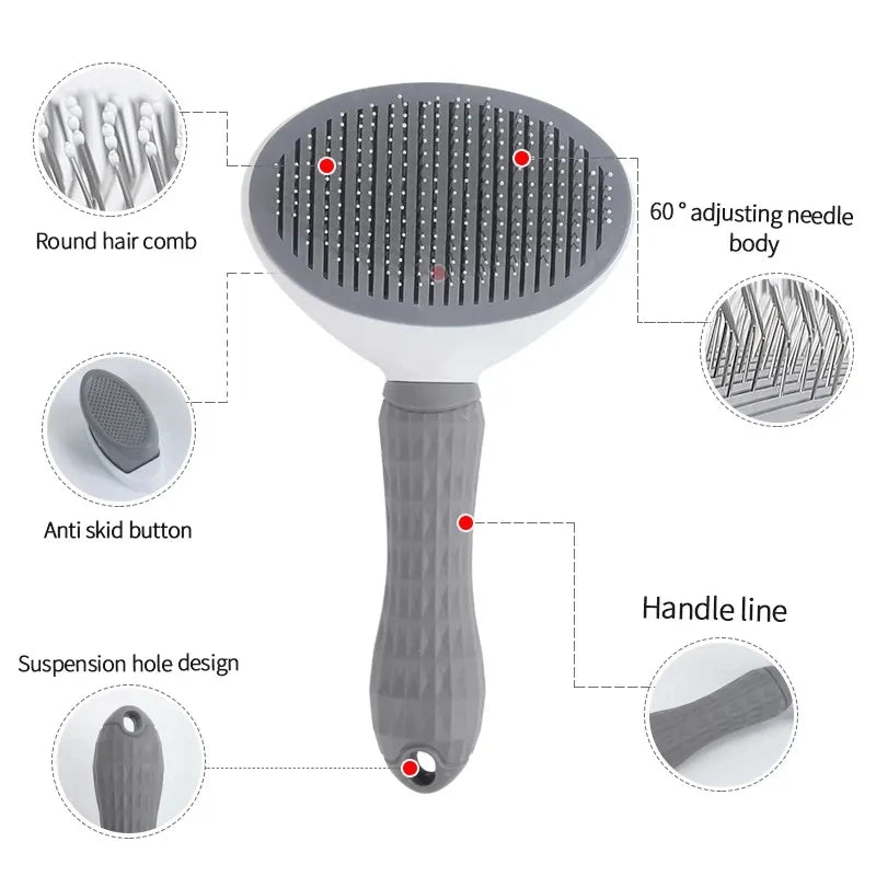 Brosse autonettoyante anti-poils pour chats & chiens