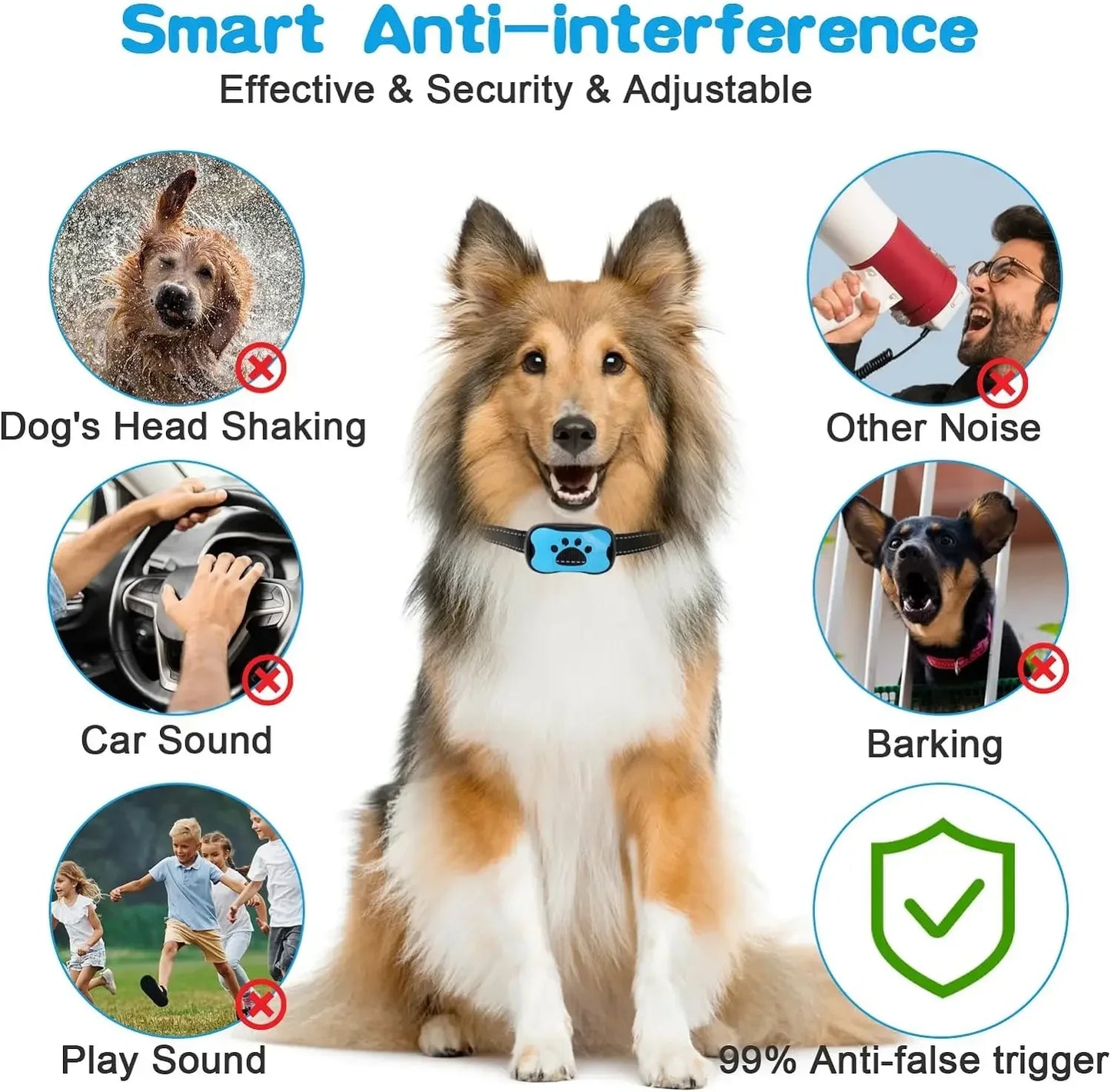 Collier anti-aboiement intelligent – sans électrochoc