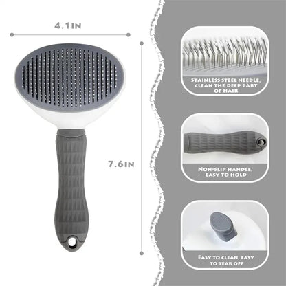 Brosse autonettoyante anti-poils pour chats & chiens