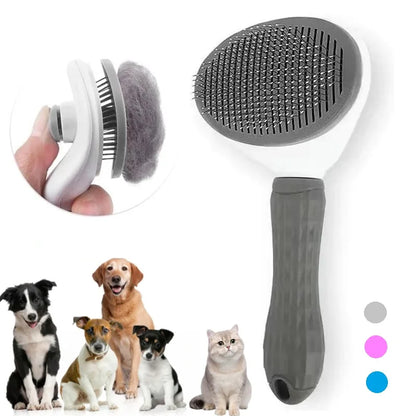 Brosse autonettoyante anti-poils pour chats & chiens