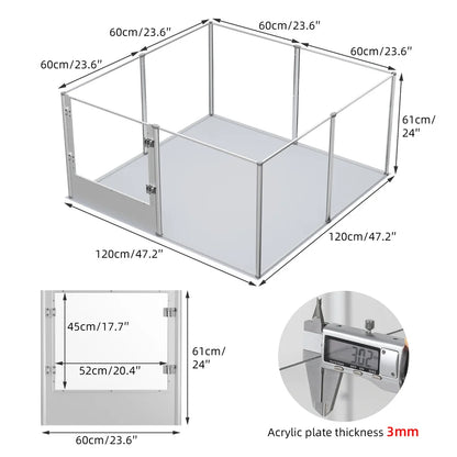 Enclos transparent XXL pour chiens & petits animaux